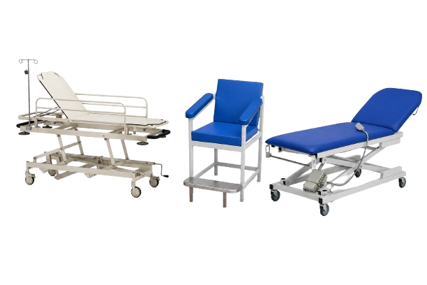 Blood Donor Couches, Chairs and Hospital Trolley