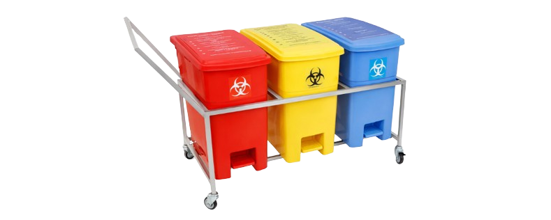 Bio Waste Trolley MS 40 Liter 3 Dustbin | AL-BWT-40