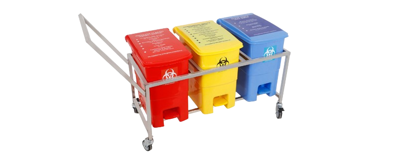Bio Waste Trolley MS 20 Liter 3 Dustbin | AL-BWT-20